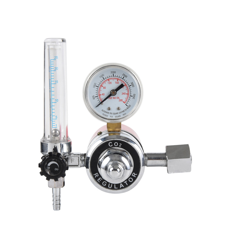 Bộ điều chỉnh khí CO2 loại carbon Dioxide được làm nóng Bộ điều chỉnh khí bằng đồng thau hoàn toàn với áp suất có thể điều chỉnh