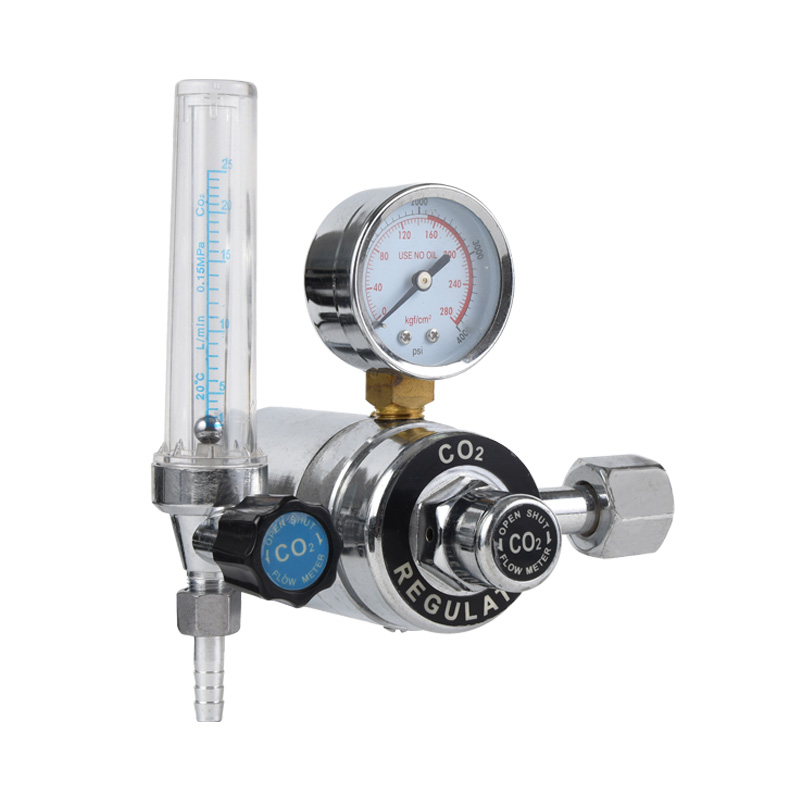 Bộ điều chỉnh khí CO2 loại carbon Dioxide được làm nóng Bộ điều chỉnh khí bằng đồng thau hoàn toàn với áp suất có thể điều chỉnh