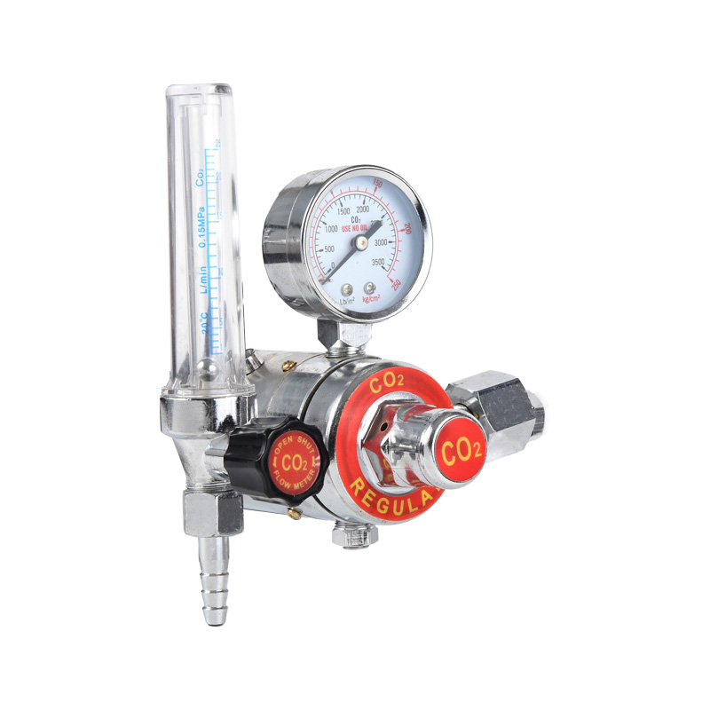Bộ điều chỉnh khí CO2 loại carbon Dioxide được làm nóng Bộ điều chỉnh khí bằng đồng thau hoàn toàn với áp suất có thể điều chỉnh