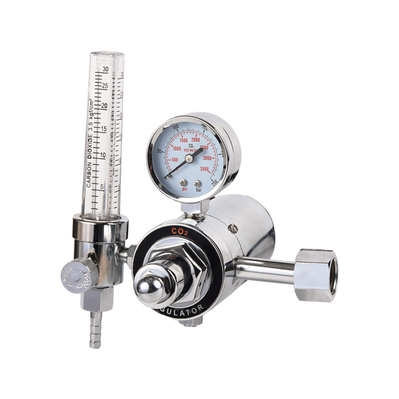 Bộ điều chỉnh khí CO2 loại carbon Dioxide được làm nóng Bộ điều chỉnh khí bằng đồng thau hoàn toàn với áp suất có thể điều chỉnh